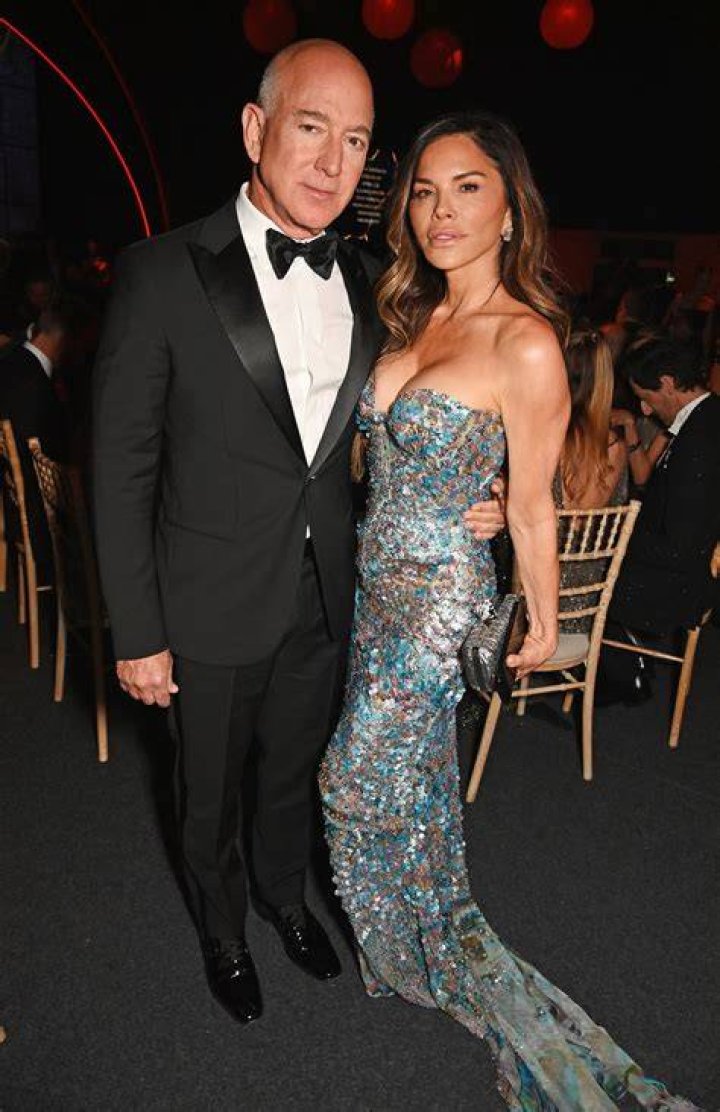 Celebrations: Jeff Bezos and his girlfriend Lauren Sanchez rang in the New Year with a raucous pool party in St. Barts alongside their nearest and dearest